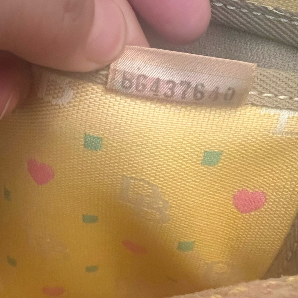 Dooney & Bourke Yellow Bag with Pink and Green Accents - Picture 6 of 8